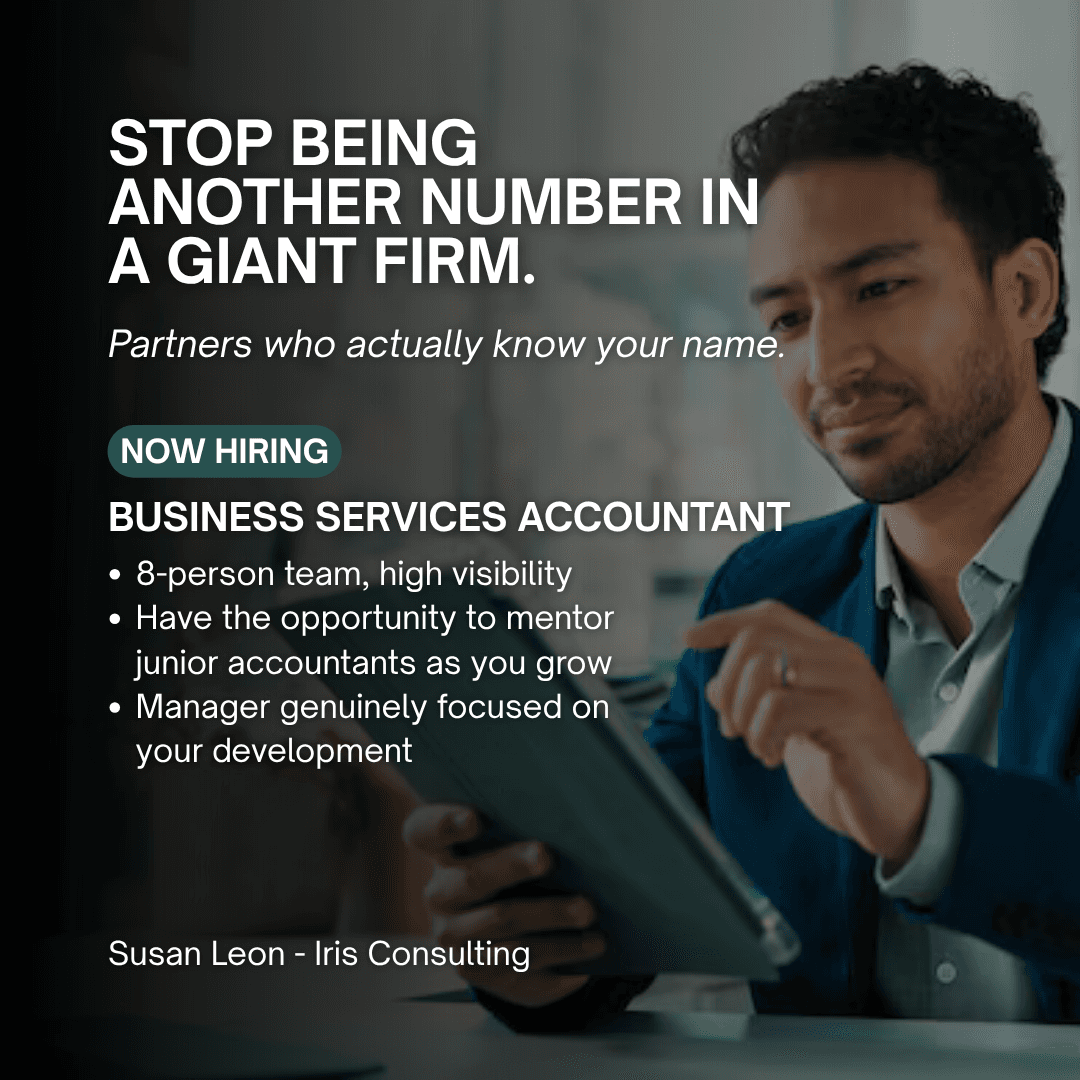 Job ad reading: Stop being another number in a giant firm.